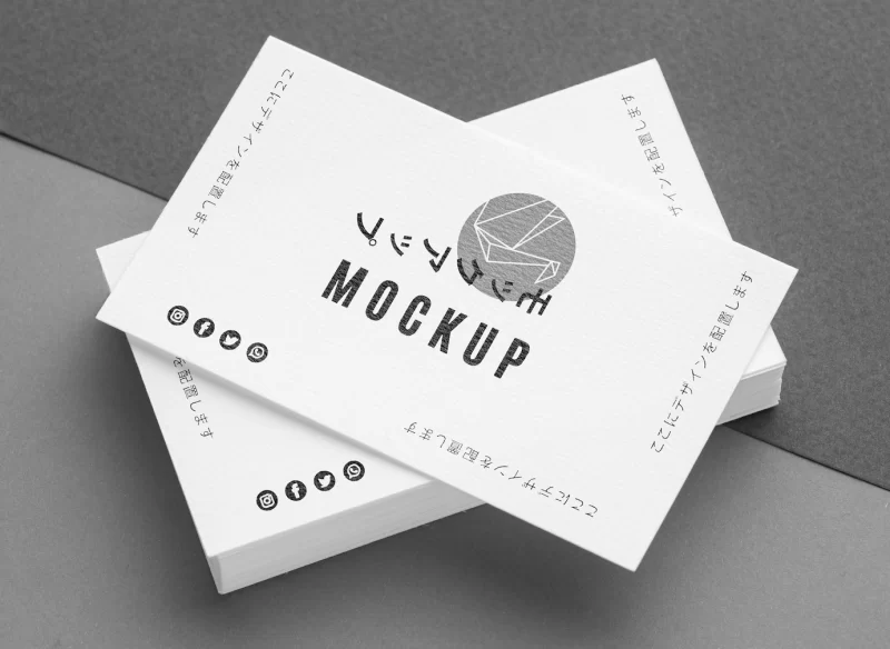 Top view composition of business visiting card Free Psd