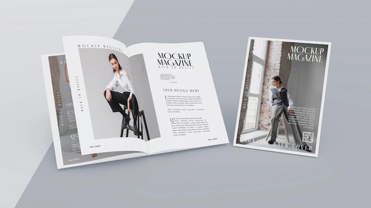 Top View Opened Magazine Design Mockup 23 2149059844