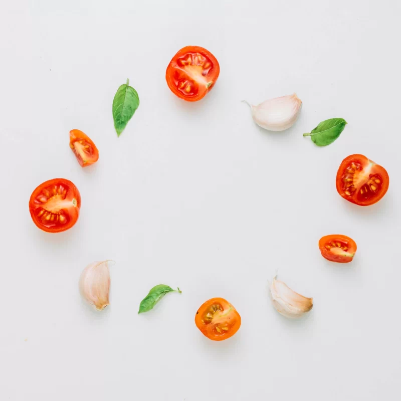 Top view tomatoes on table Free Psd