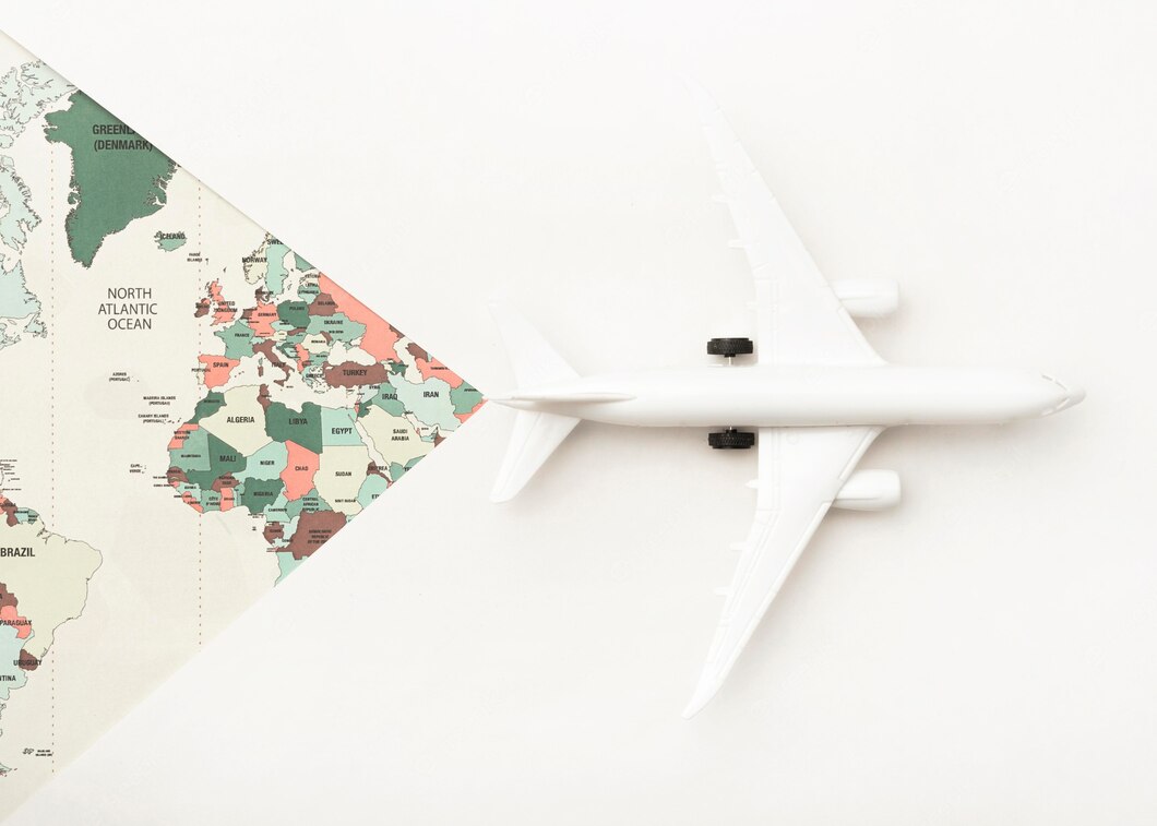 Travel Concept With World Map Toy Plane 23 2148666268