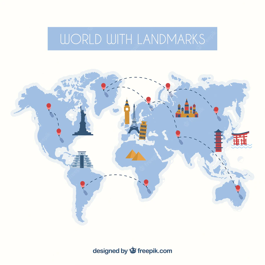 Travel Map With Landmarks 23 2147768187