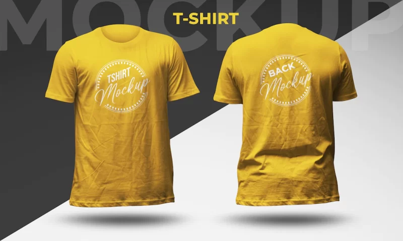 Tshirt front and back view mockup Premium Psd