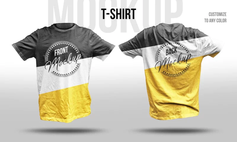 Tshirt mockup front and back view Premium Psd