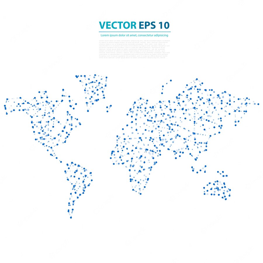 Vector Abstract Telecommunication Earth Map 2065 60
