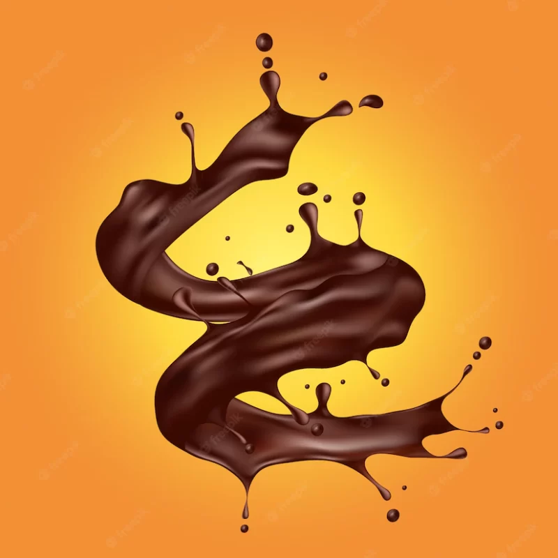 Vector illustration of a spiral splash of brown chocolate in a realistic style. Free Vector