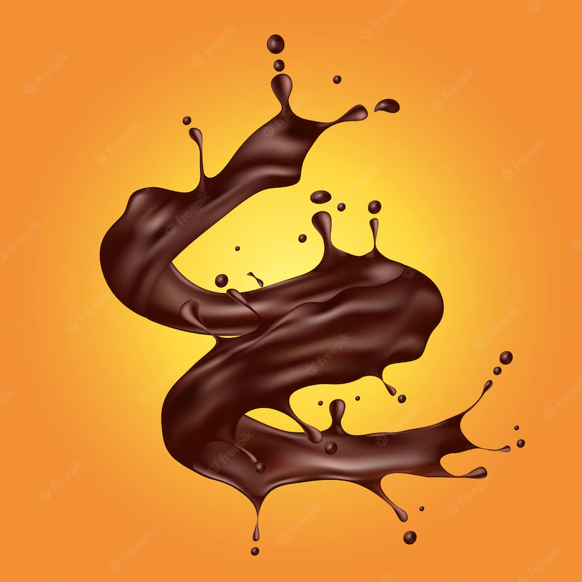 Vector Illustration Spiral Splash Brown Chocolate Realistic Style 1441 622