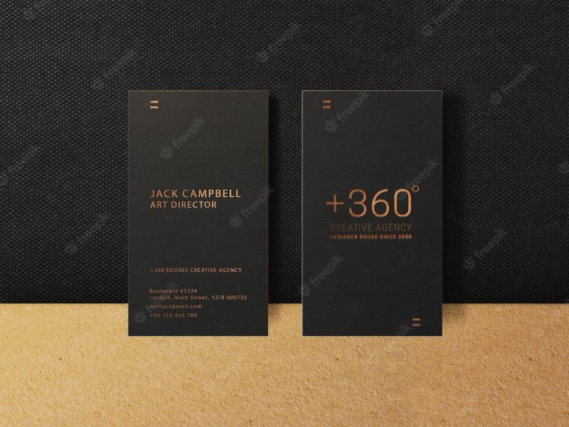 Vertical business card mockup template Free Psd