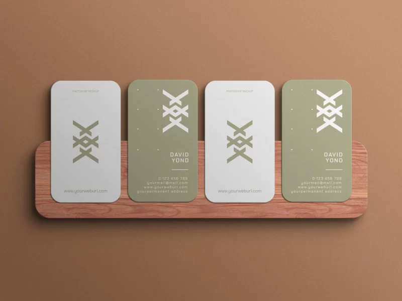 Vertical business card mockup Free Psd
