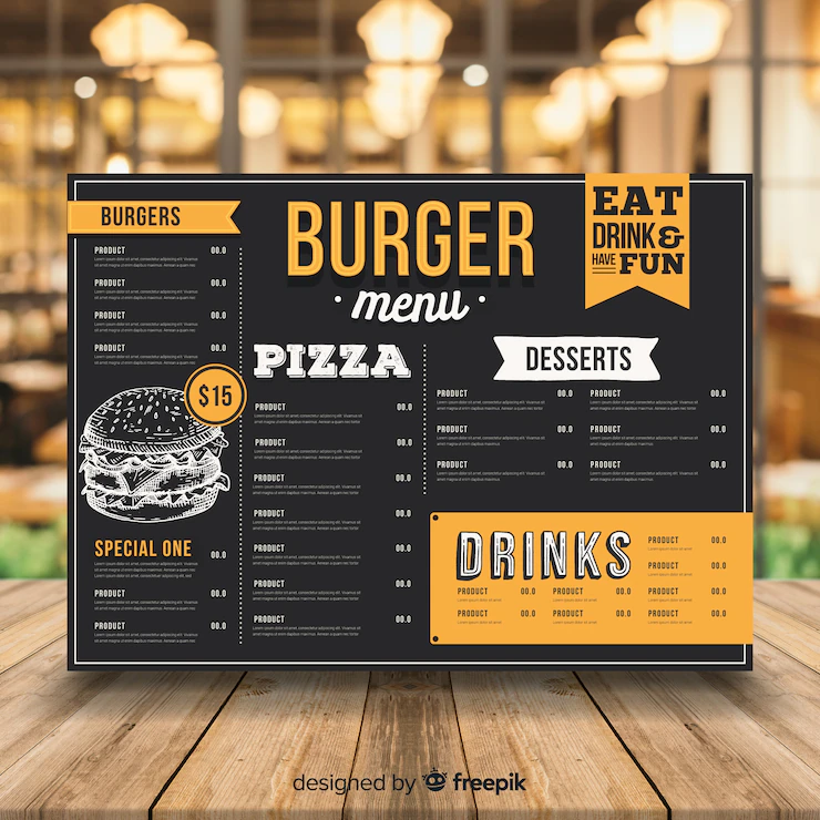 Vintage Burger Menu Template 52683 546