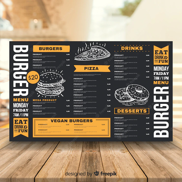 Vintage Burger Menu Template 52683 551