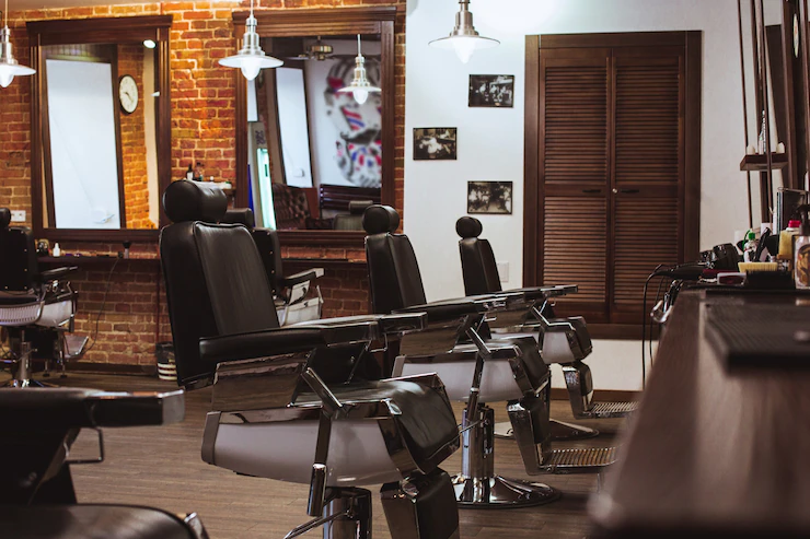 Vintage chairs in barbershop Free Photo