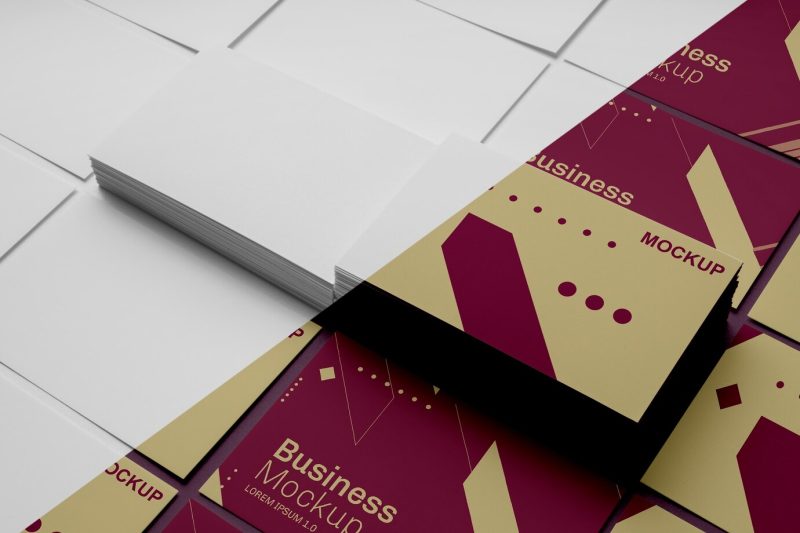 Visiting card mock-up arrangement Free Psd