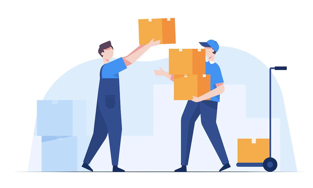 Warehouse Staff Wearing Uniform Loading Parcel Box Checking Product From Warehouse Delivery Logistic Storage Truck Transportation Industry Delivery Logistic Business Delivery 1150 60906