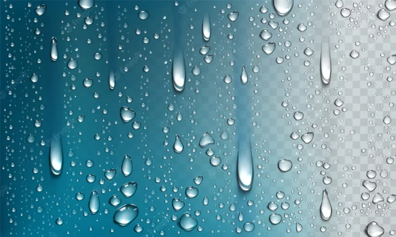 Water droplets isolated on transparent background Free Vector