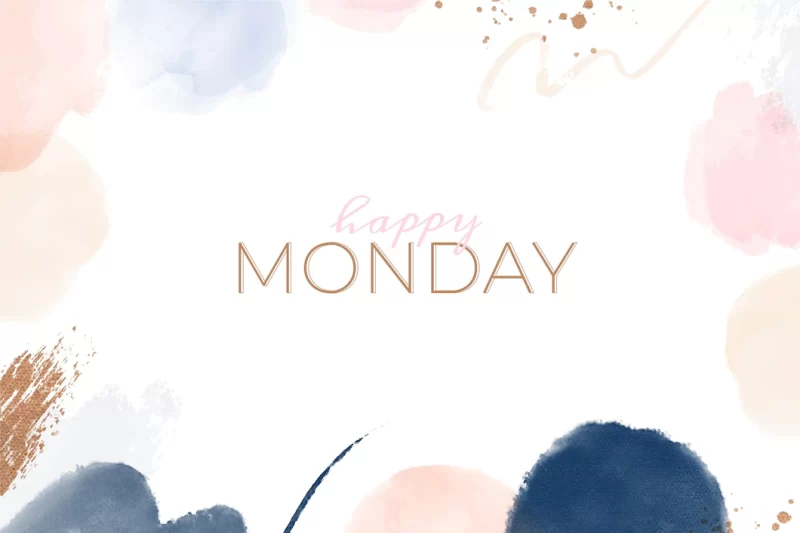 Watercolor illustration happy monday Free Vector