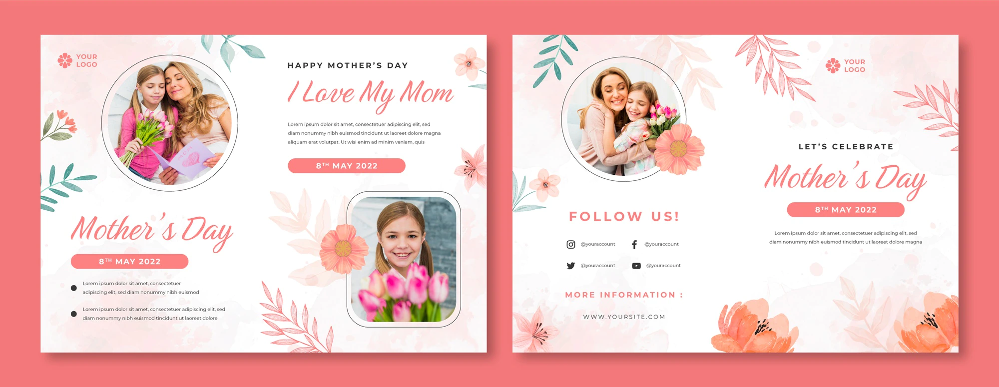 Watercolor Mother S Day Brochure Template 23 2149350711