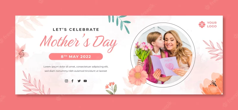 Watercolor mother’s day social media cover template Free Vector