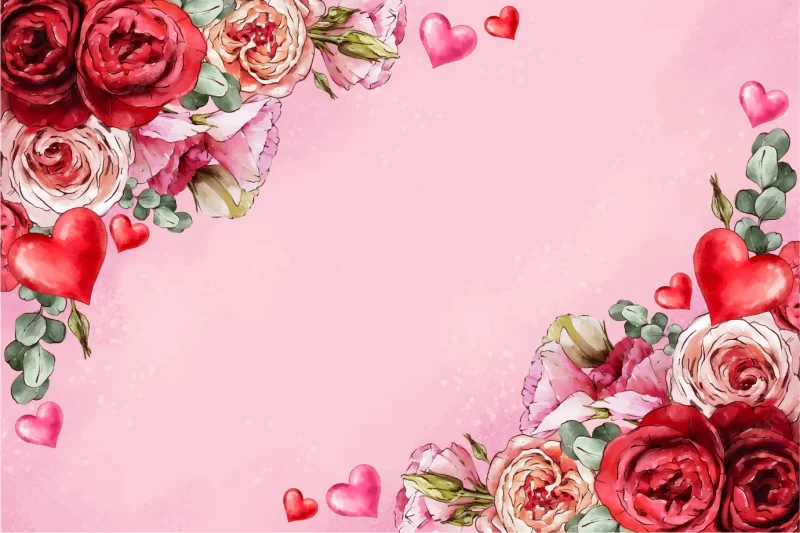 Watercolor valentine’s day background Free Vector