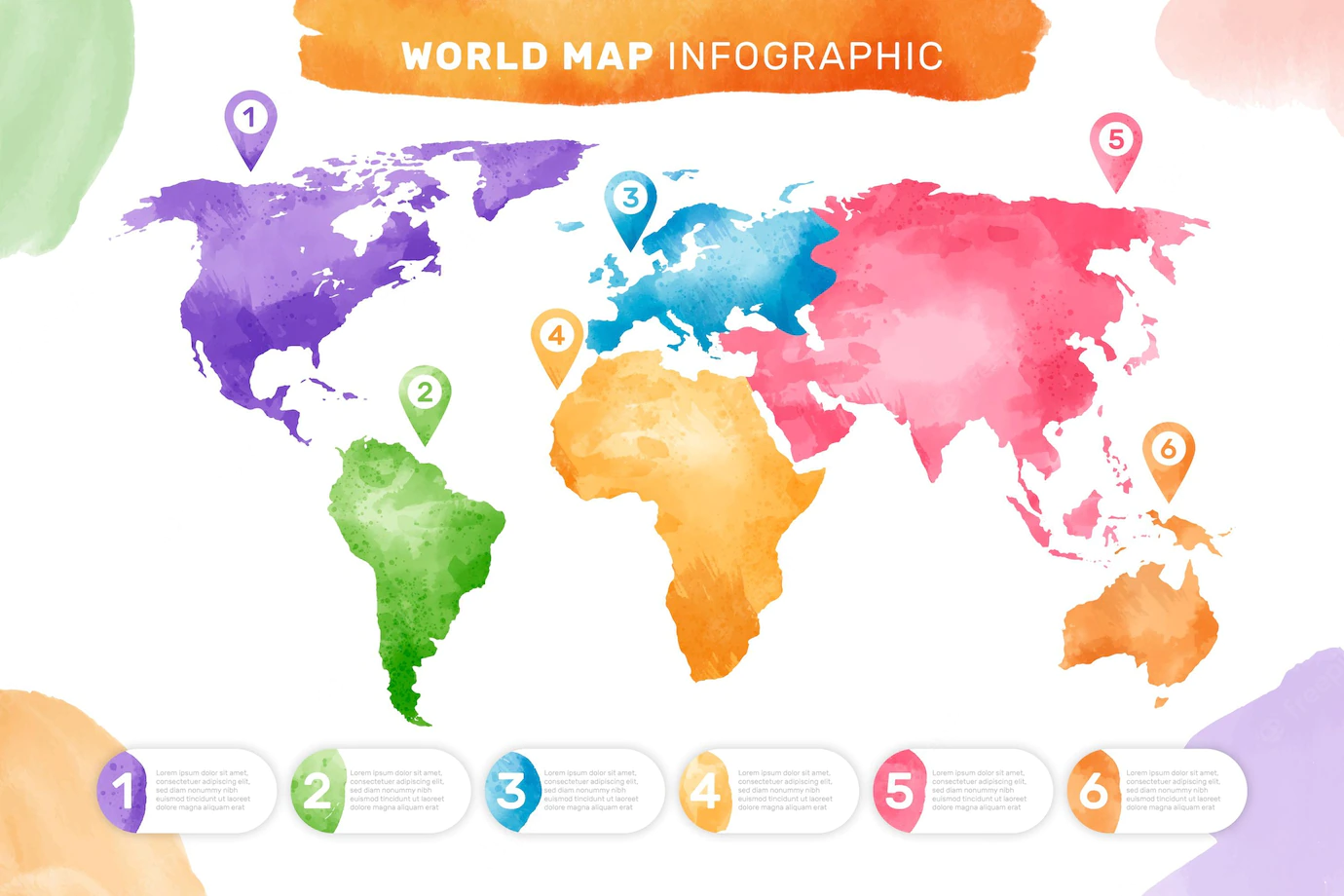 Watercolor World Map Infographic 23 2148971688