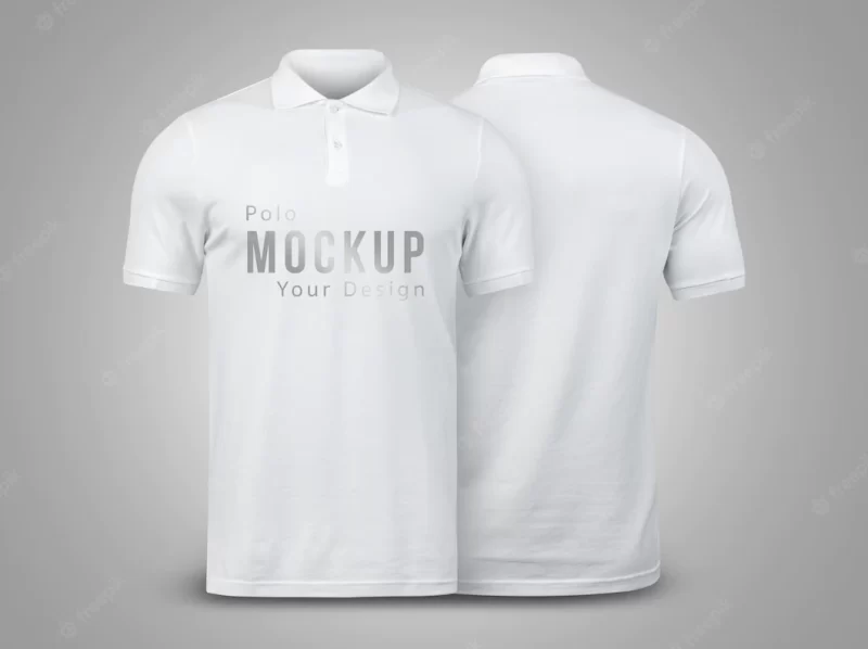 White polo mockup front and back Premium Psd