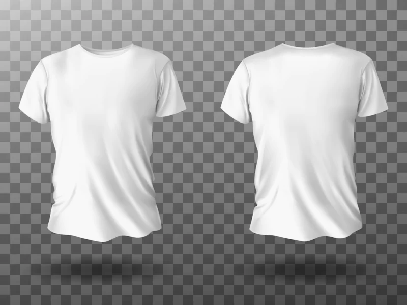 White t-shirt mockup, t shirt with short sleeves Free Vector