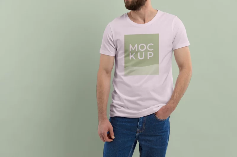 White t-shirt mockup template Free Psd