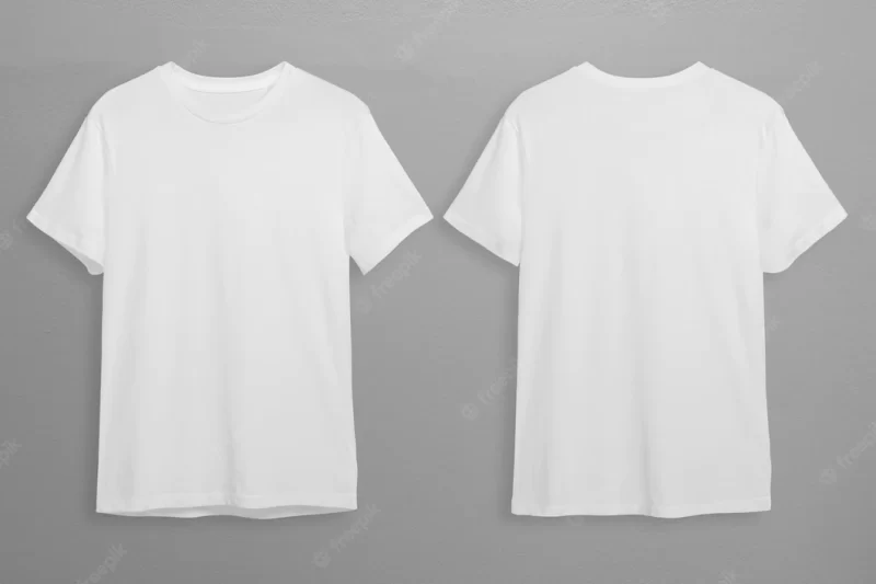 White t-shirts with copy space on gray background Free Photo