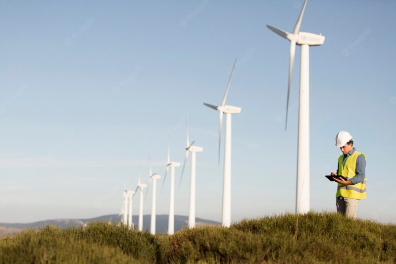 Wind farms fields Free Photo