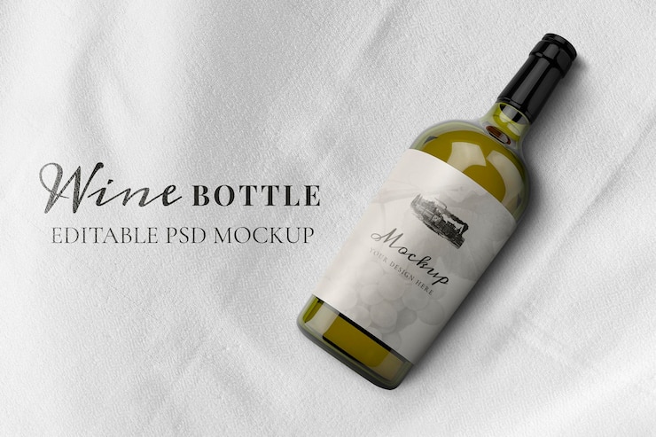 Wine Bottle Mockup Psd Editable Elegant Design 53876 145089