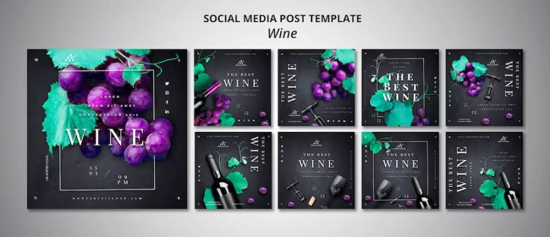 Wine company social media post Free Psd