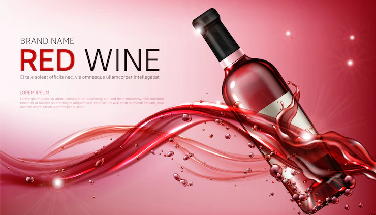 Wine Glass Bottles Flowing Red Liquid Realistic 107791 499