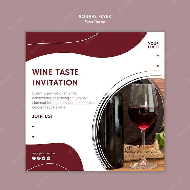 Wine Taste Invitation Square Flyer 23 2148527248