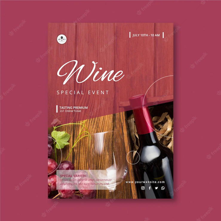 Wine vertical flyer template Free Vector