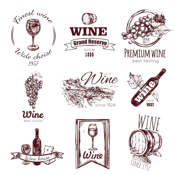 Wine Vintage Badge Set 1284 35919