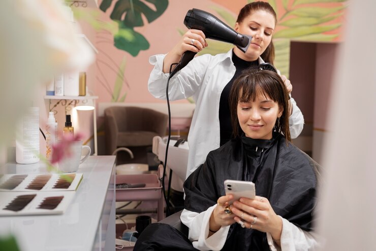 Woman Getting Treatment Hairdresser Shop 23 2149229781