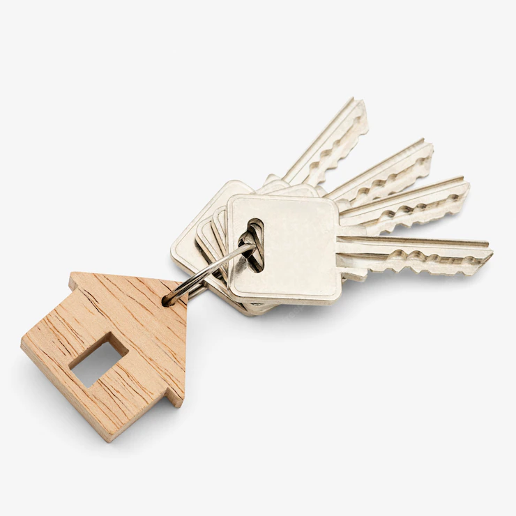 Wooden Keychain White 53876 94384