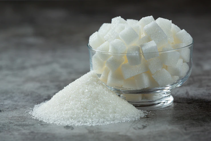 World Diabetes Day Sugar Cubes Glass Bowl Dark Floor 1150 26665