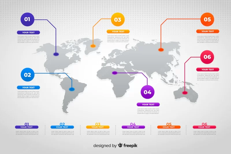 World map business infographic Free Vector World map business infographic Free Vector