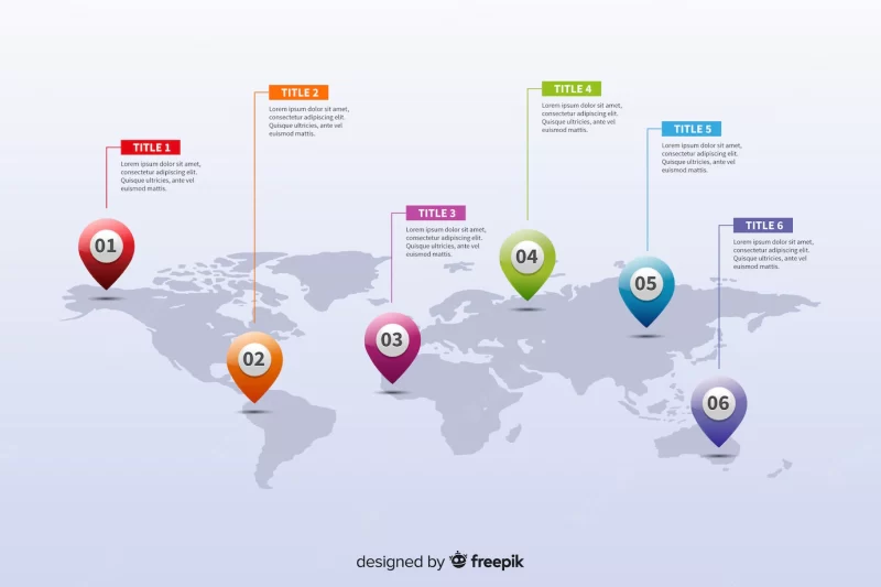 World map business infographic Free Vector World map business infographic Free Vector