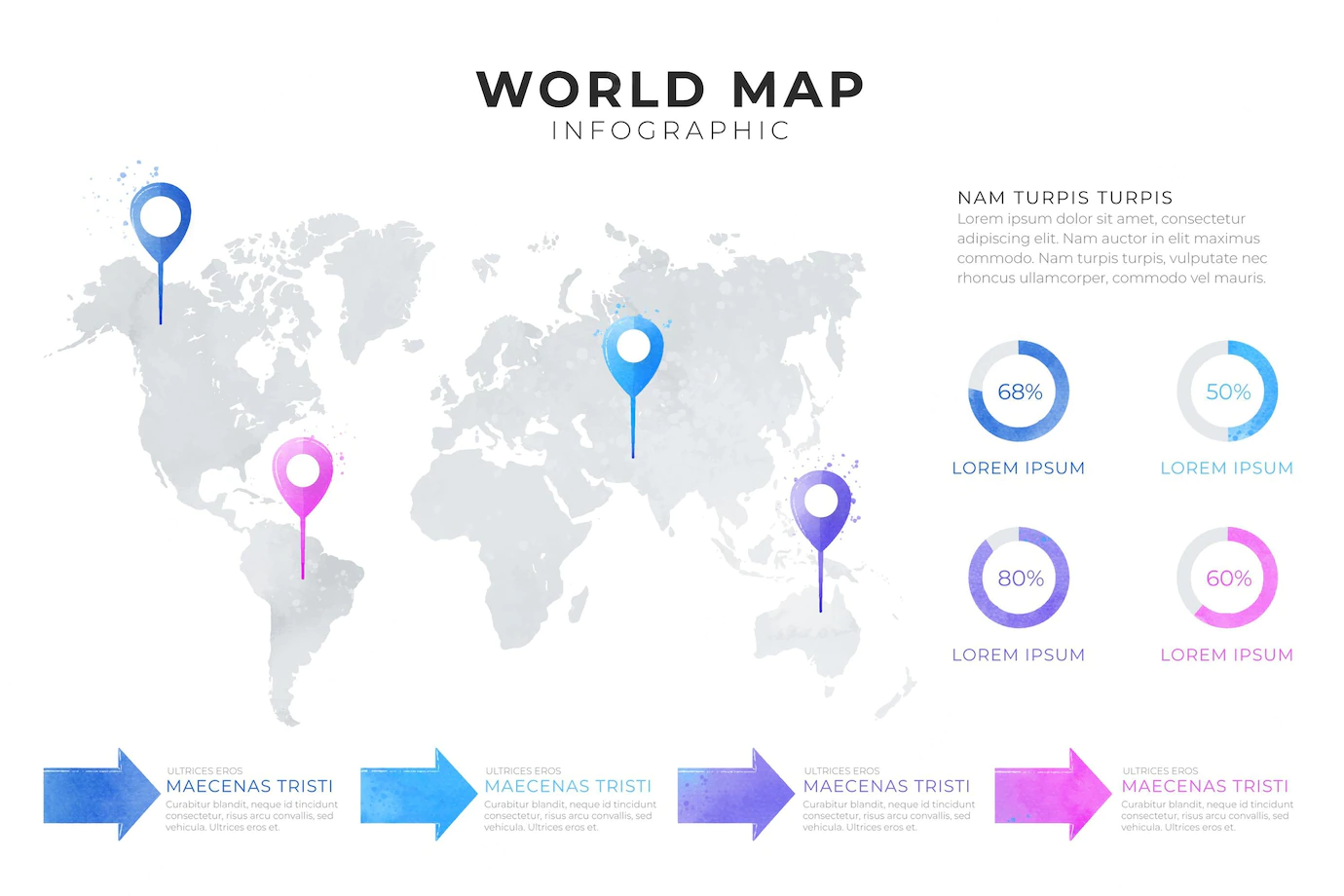 World Map Infographic With Diagram 79603 1728