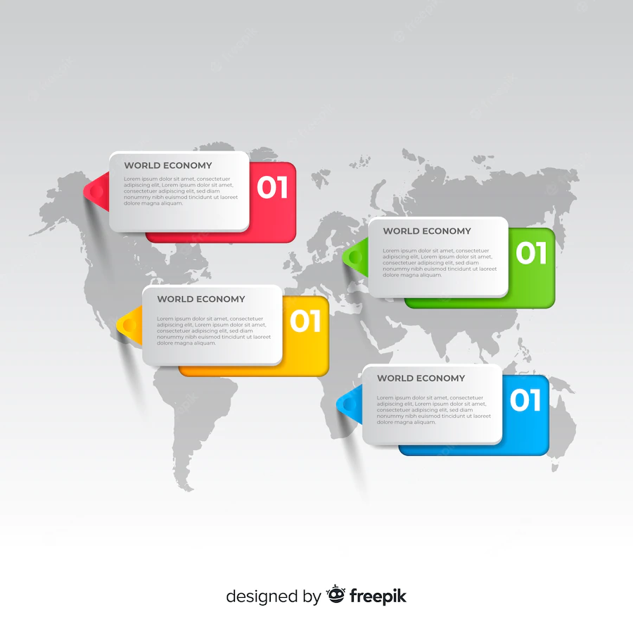 World Map Infographic With Text Boxes 52683 27178