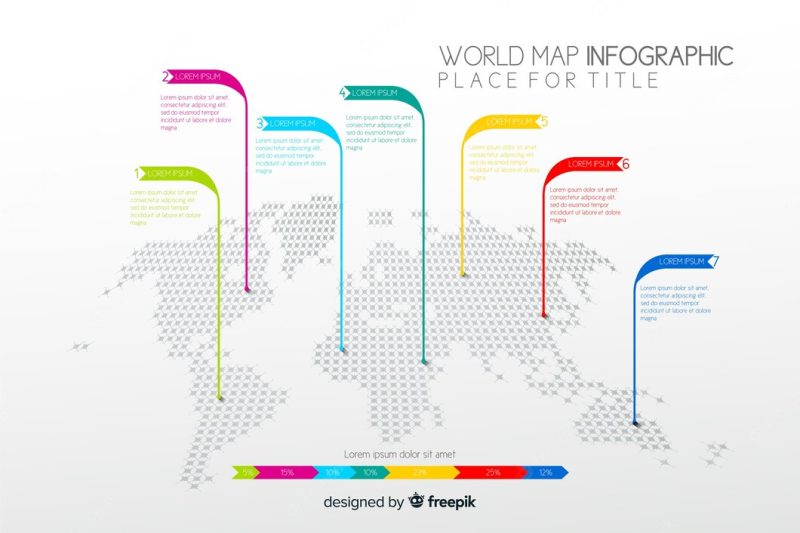 World map professional infographic Free Vector