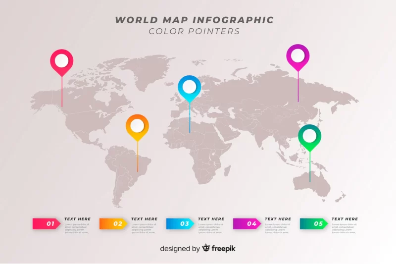 World map professional infographic Free Vector World map professional infographic Free Vector