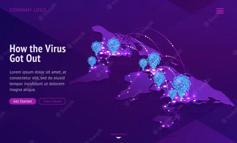 World map showing contagious disease spread Free Vector