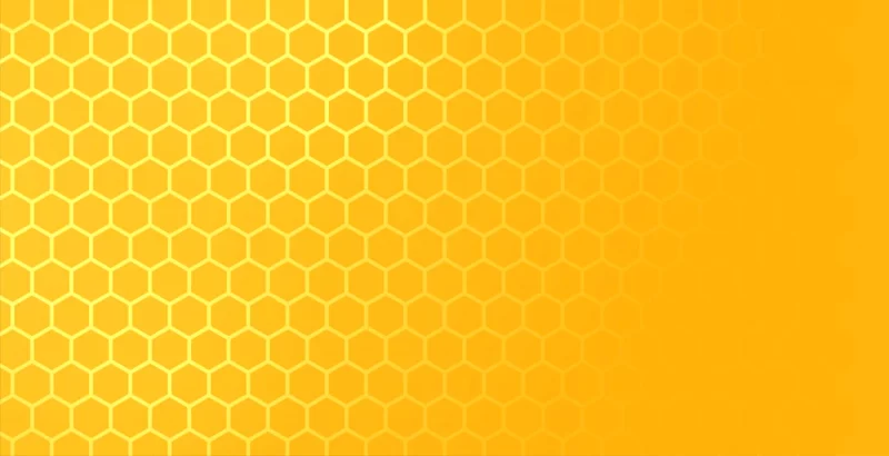 Yellow hexagonal honeycomb mesh pattern with text space Free Vector