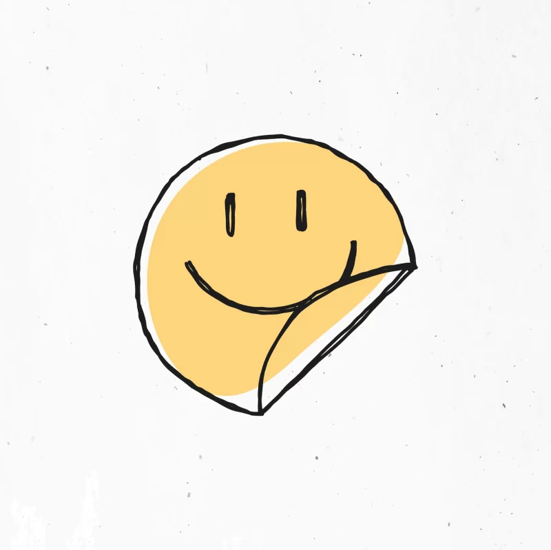 Yellow smiling face symbol Free Vector