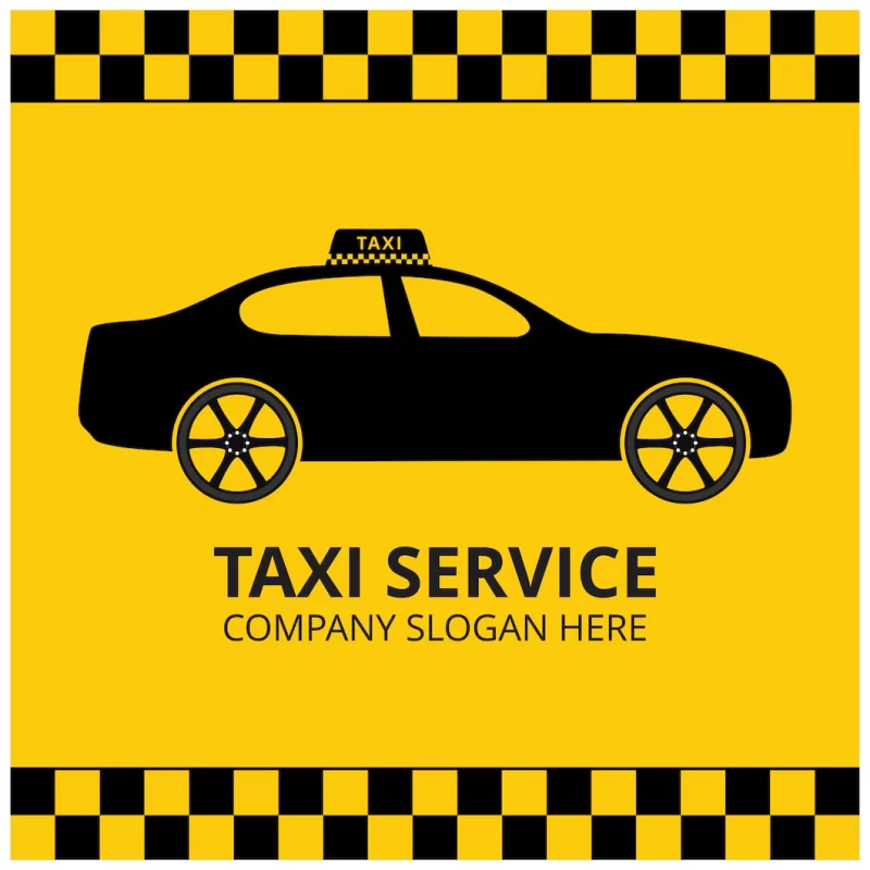 Yellow taxi logotype design Free Vector