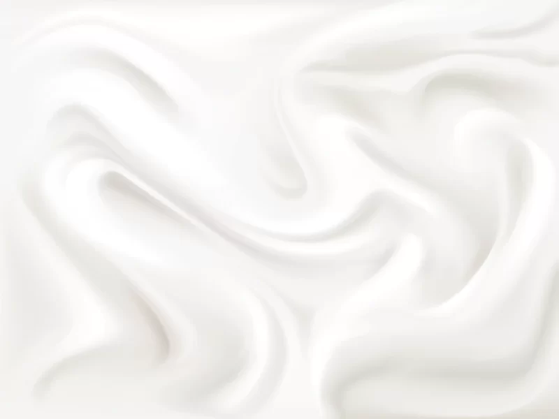 Yogurt, cream or silk texture illustration of 3d liquid white paint wavy flow pattern Free Vector