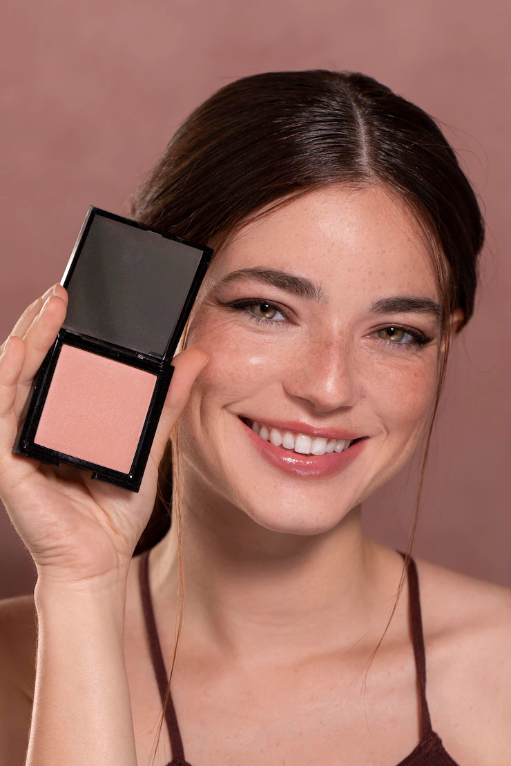 Young Female Model Holding Blush Box 23 2149084894