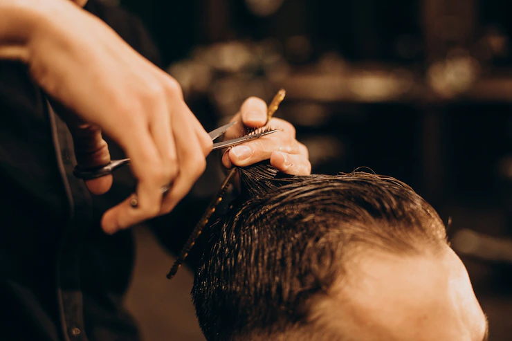 Young Man Barbershop Trimming Hair 1303 26253